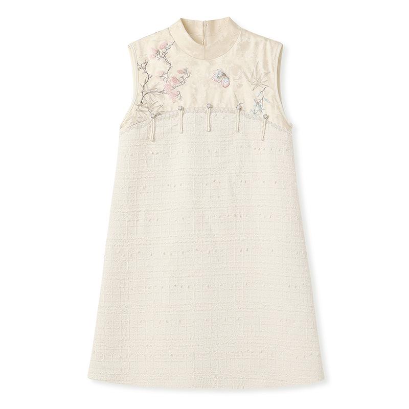 Elegant Sleeveless A-Line Embroidered Dress - P0185 M