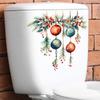 Christmas Cartoon Toilet Sticker Self Adhesive Removable Bathroom Home Decor