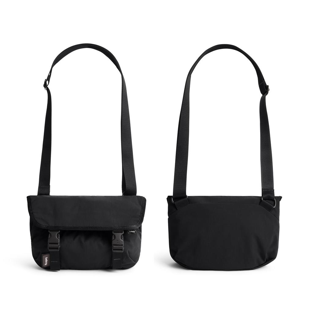 Bellroy Cinch Mini Messenger, 6L Fassungsvermögen, Leichte Mini-Umhängetasche, Wasserabweisendes Gewebe, Einfache Aufbewahrung - Schwarz