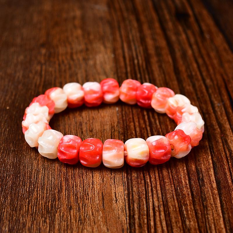 Однорядный браслет, вдохновленный костью тибетского яка и костью оленя, с акцентами из китового уса