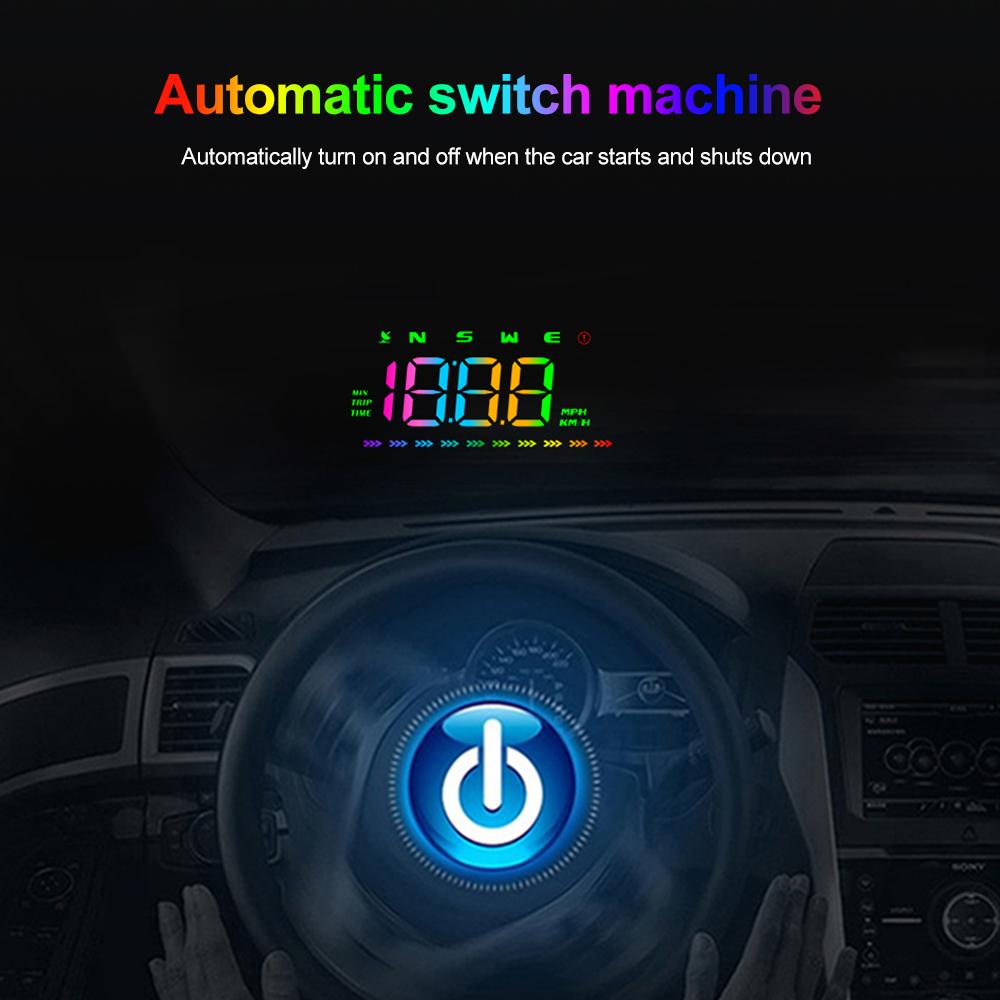 M23 Car Head-up Display Auto HUD GPS Color Display Digital Speedometer KM/H MPH Windshield Projector Speed Warning For All Cars