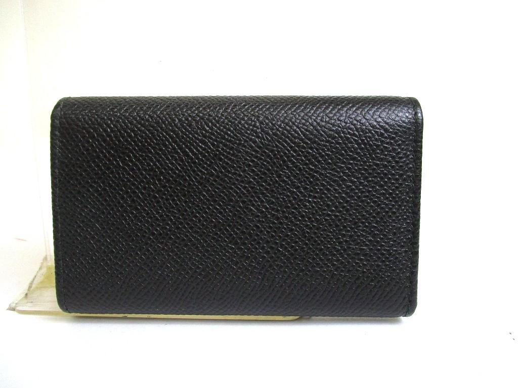 Authentic BVLGARI Black Leather Logo Clip 6 Pics Key Chain #a765  Refurbished