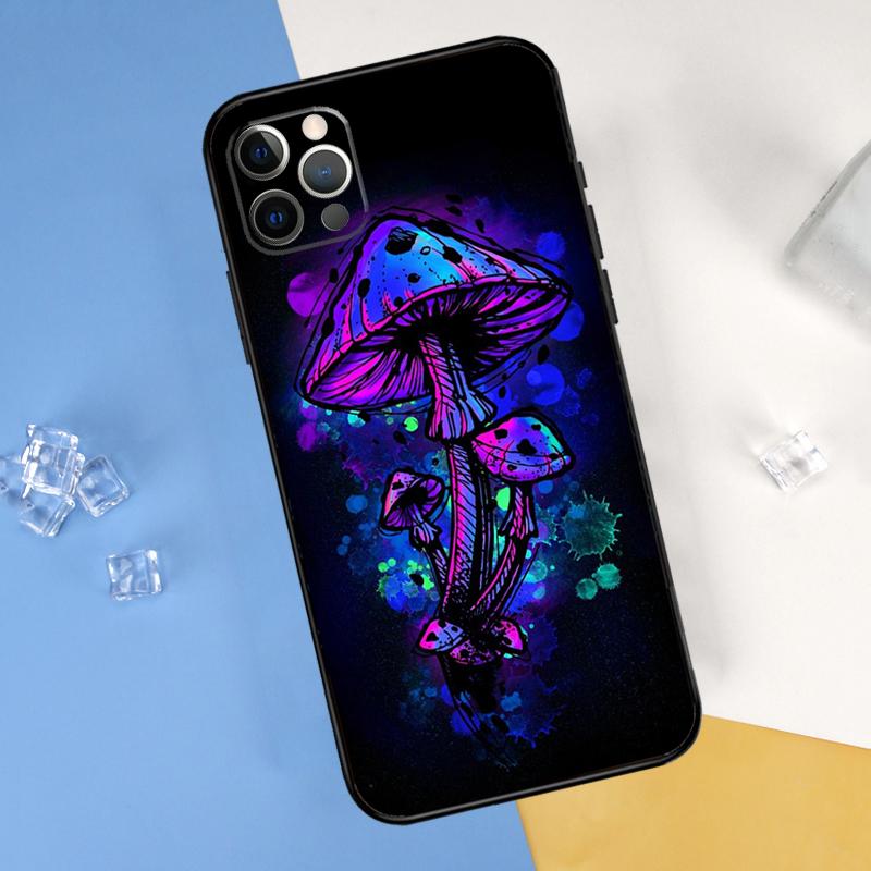 Trippy Mushroom Psychedelic Art Phone Case For iPhone 16 Pro Max 13 12 Mini 11 14 15 Pro Max XR 16 15 Plus 16e Cover Shell