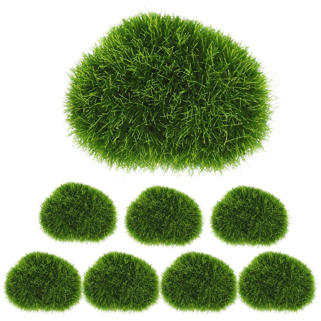 4Pcs Artificial Moss Stones Lifelike Faux Moss Decorative Rocks for Micro Landscape Bonsai Garden Decor Rocks Decorative