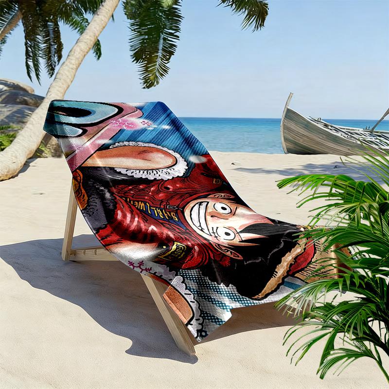 One Piece2 Print Beach Towel, Large Soft Quick Dry Towel for Beach Camping Swimming