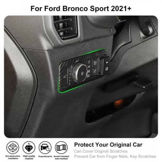 Carbon Fiber Head Light Switch Console Cover Trim for Ford Bronco Sport  22+