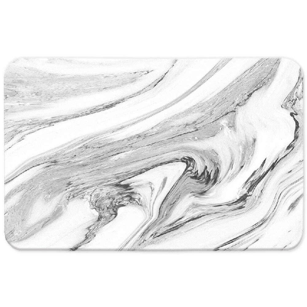 Einfacher Druck Badezimmer Verdickungsmatte Bad Rutschfeste Teppiche Im Waschbecken Badewannenseite Bodenteppich Duschraum Fußmatte Memory-Schaum 3D-Pad