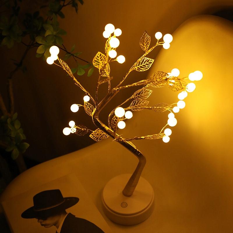 Led Tree Decorative Christmas Happiness Lights Beautiful Decoration Gold