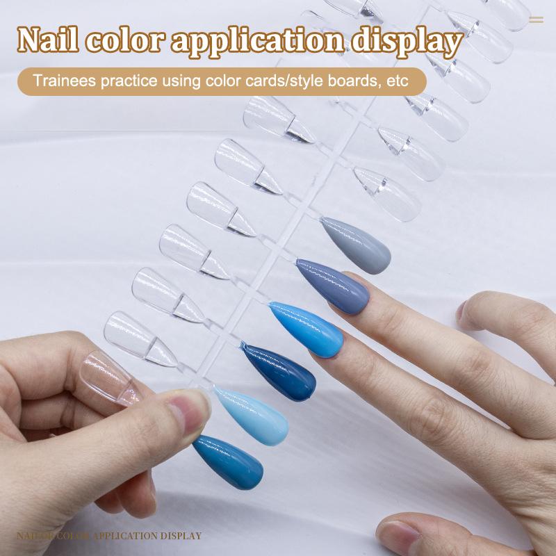 

240 Pcs Long Almond Teardrop Half Solid Nails Fake Nails Tips Full Cover Pointed False Nails Flat Plate Nail