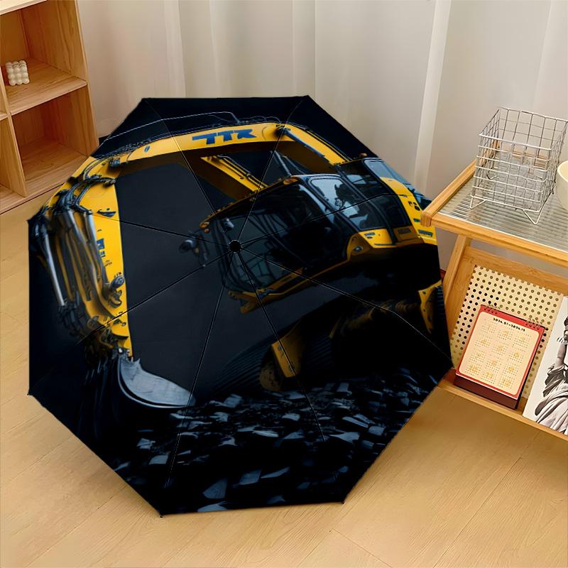 JCB Print 8?Ombrello Pieghevole Automatico con Stecche Resistente al Vento Leggero per Viaggi all'Aperto