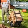 Firewood Log Cart, 113.4 kg Capacity, Outdoor and Indoor Wood Rack Storage Mover with PU Wheels & Waterproof Cloth, Heavy Duty Steel Dolly Hauler,