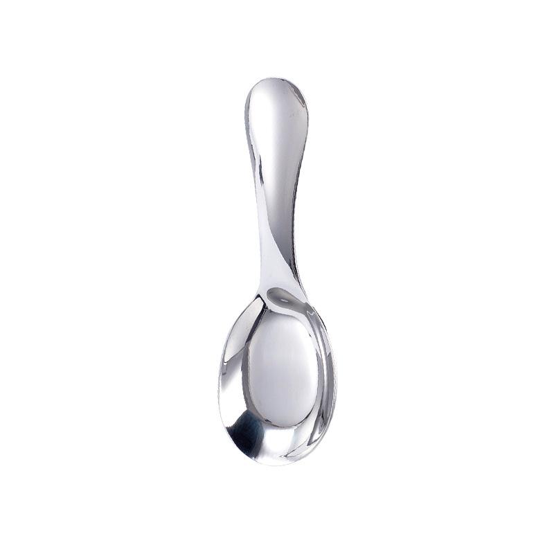 316 Stainless Steel Spoon Chinese Flat Bottom Spoon Short Handle Children's Spoon Eating Spoon Baby Supplementary Food Dessert Spoon