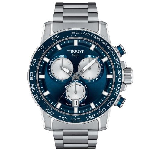 Tissot Super Sport Chronograph Watch with Bracelet and Blue Dial, Officially Imported, Men's Model T1256171104100
