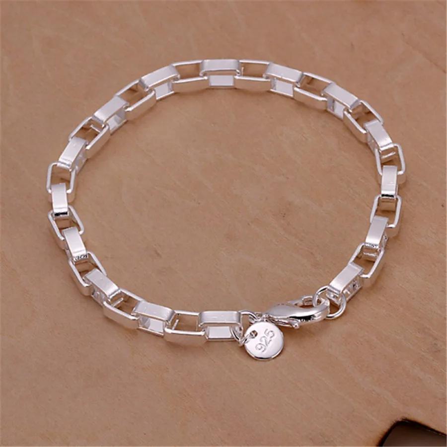 925 Silver Chain Exquisite Twisted Bracelet Fashion Charm Chain Women Men Solid Wedding Cute Simple Models Jewelry
