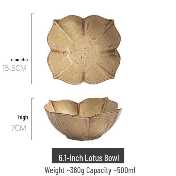 Japanese Handmade Wabi-Sabi Style Retro Pottery Salad and Dessert Plate