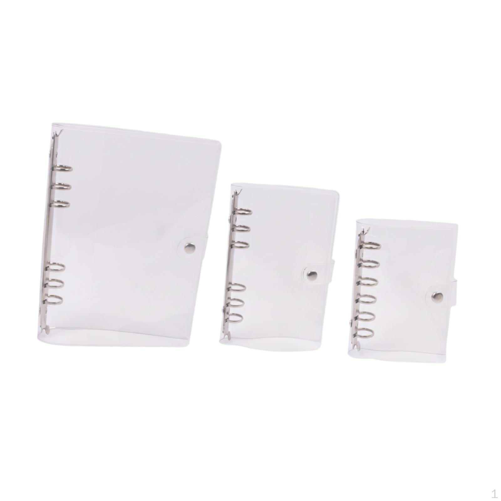 

3 Pieces Binder Planner Cover Clear Notebook Sleeve Refillable PVC Protector Organizer Loose Leaf