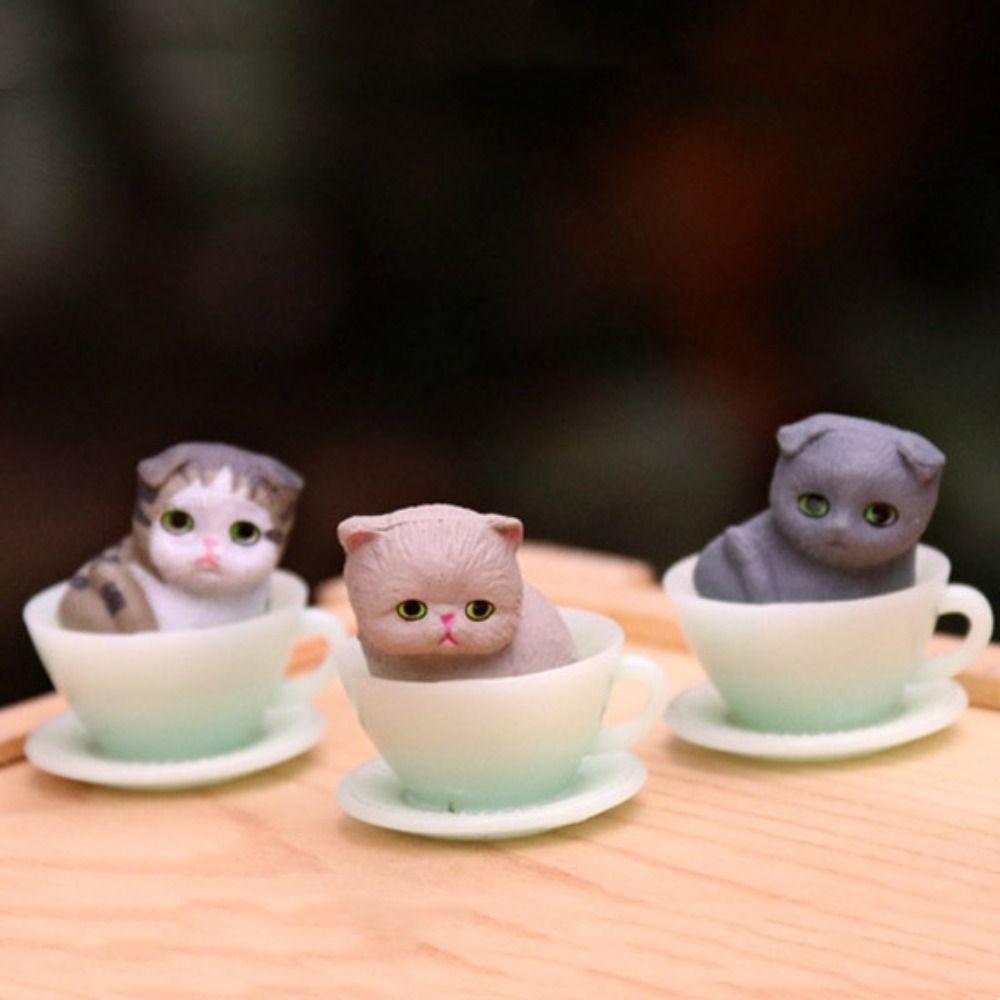 Puppy Kitten Dog Cat Figurines Gashapon Toys Miniature Dog Ornaments Garden Ornament