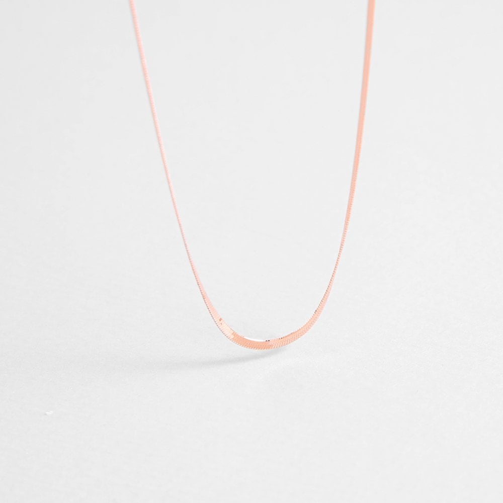 [Judy And Paul] Selene Simple Rose Gold Herringbone Chain Necklace N51664