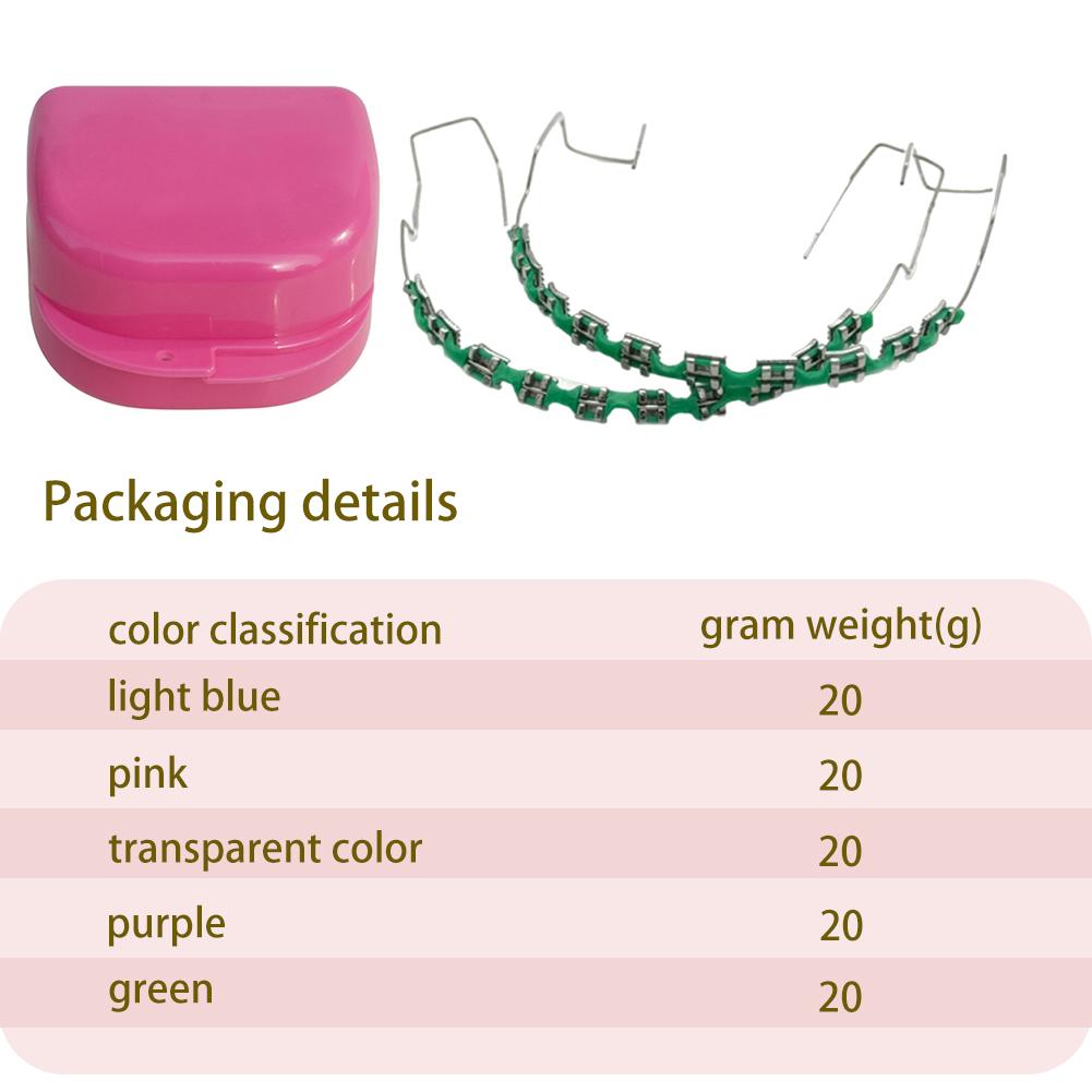 2Pcs Cartoon Cat Dental Metal Braces Archwire With Hooks Metal Bracket And Ligature Ties Colorful Temporary Tooth Decoration