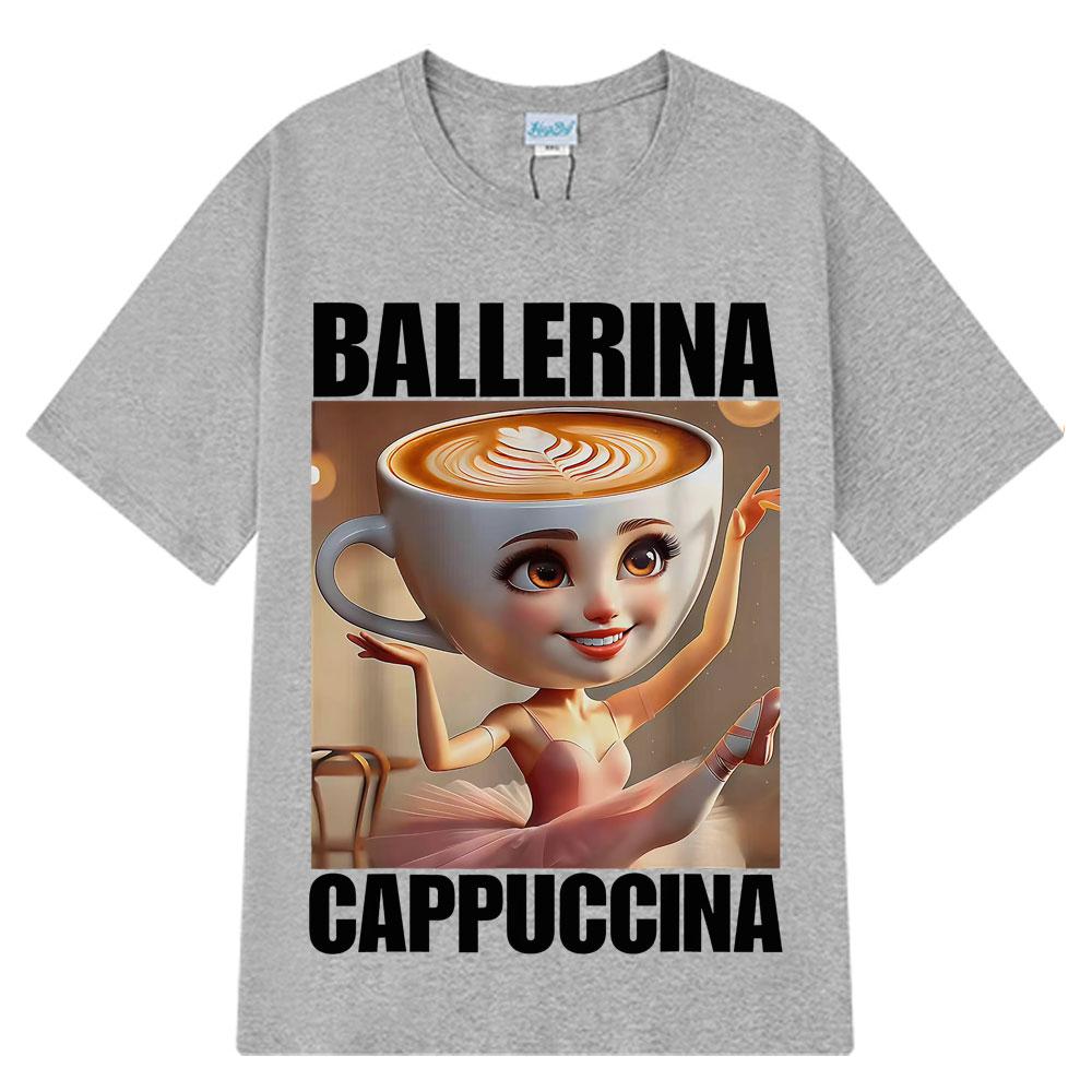 

Ballerina Cappuccina Funny Italian Brainrot Meme Graphic T Shirt Unisex Women Fashion Loose T Shirts Harajuku Casual Cotton Tshirt S