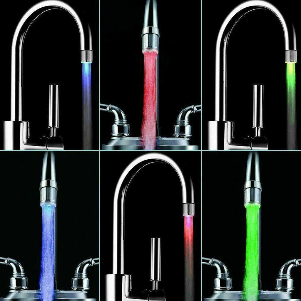 Change Automatically LED Faucet Head Glow Water Saving Stream Light Faucet Aerator Tap Nozzle for Kitchen Bathroom