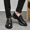 Fashion New Male Wedding Dress Shoes Genuine Leather Platform Loafers Comfortable Men's Casual Shoes Fashion Mens Slip On Business Shoes