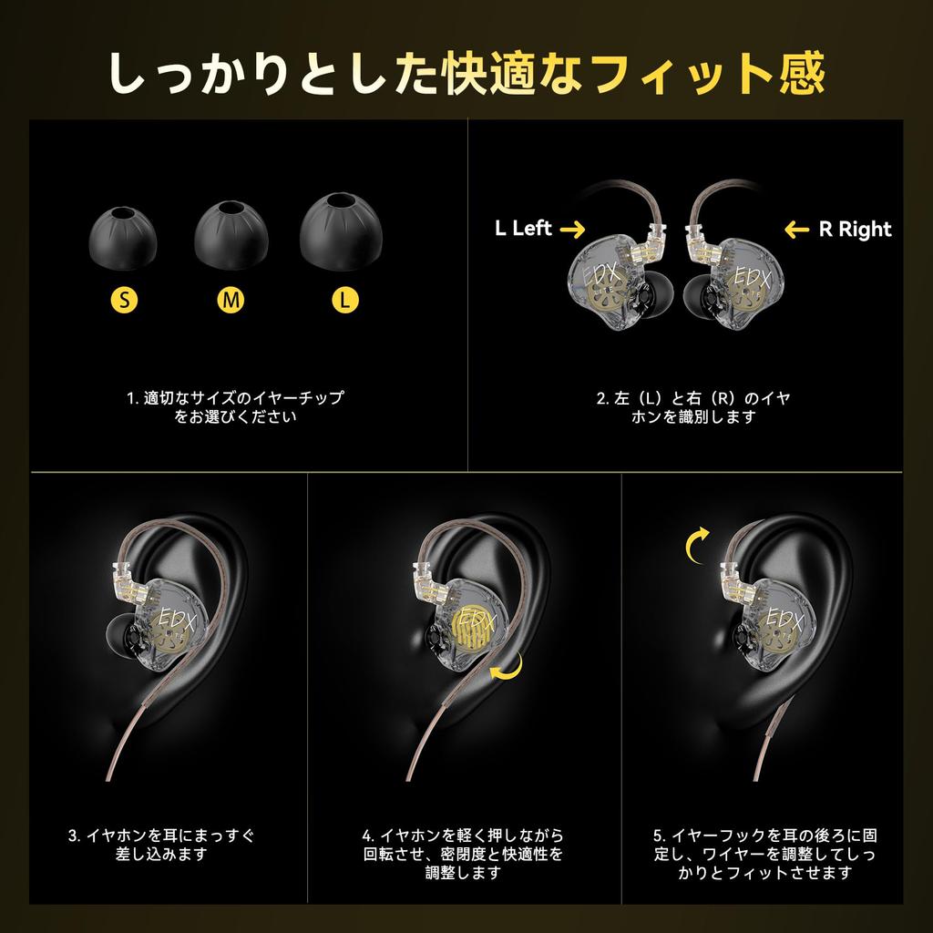 KZ EDX Lite Wired Monitors with Clear Sound and Best Value for 10mm HIFI Sound Wide Sound Deep Ergonomic Enhanced Compatible with Music and Gaming