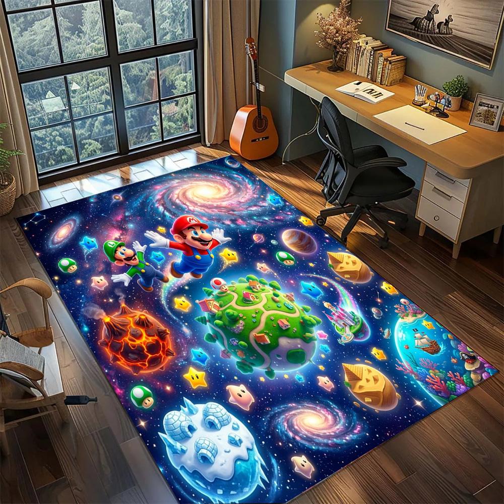 Super Mario Gamer Home Decor Large Area Non Slip Washable Floor Mat Rug Carpet Bedroom.-TING