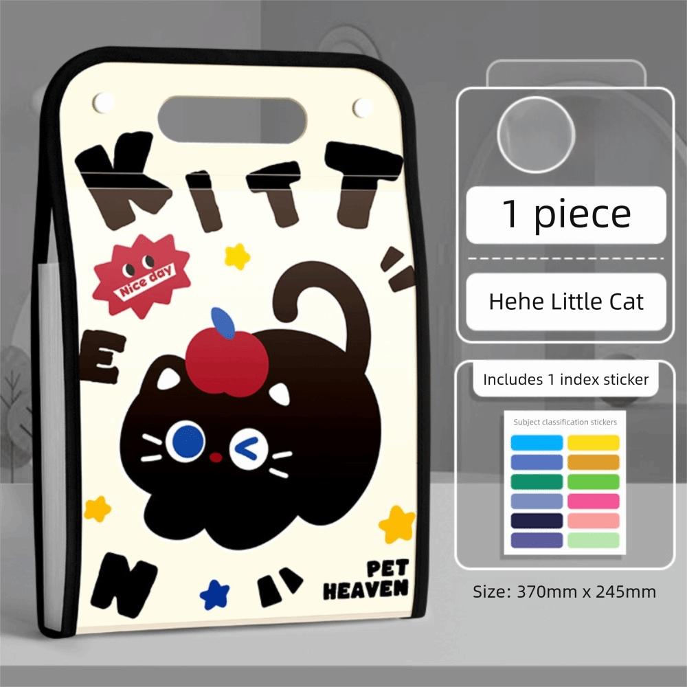 

Многослойная сумка для документов большой вместимости, вертикальная сумка-гармошка, новый органайзер, мультяшный инструмент для файлов чёрный