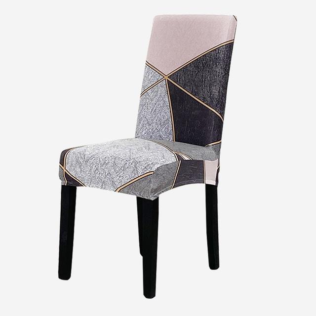 Geometry Chair Furniture Cover Dining Elastic Chair Covers Spandex Fabric Elasticized Elastic Office Chair Case Anti -Dirty Removable 1pc