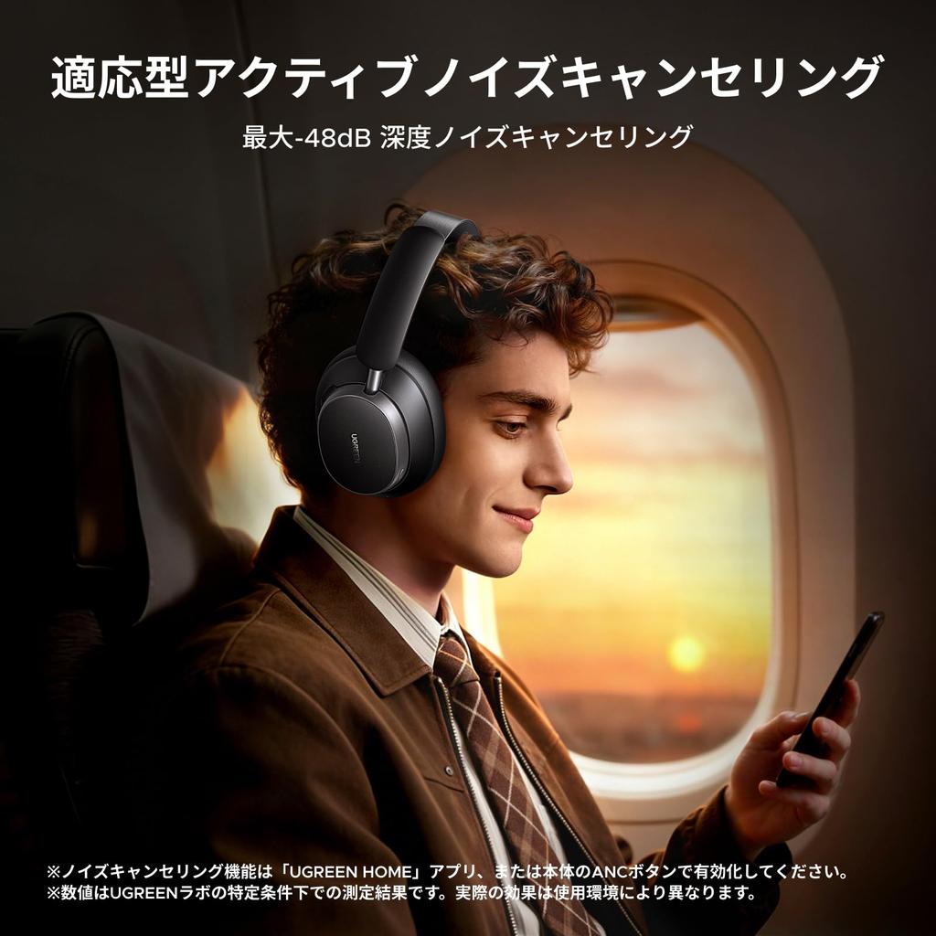UGREEN HiTune Max6 Wireless Headphones Adaptive LDAC Dual Gold 120 Hours Battery Bluetooth Coaxial Dual Multipoint AI Fast Glasses Ideal for Online