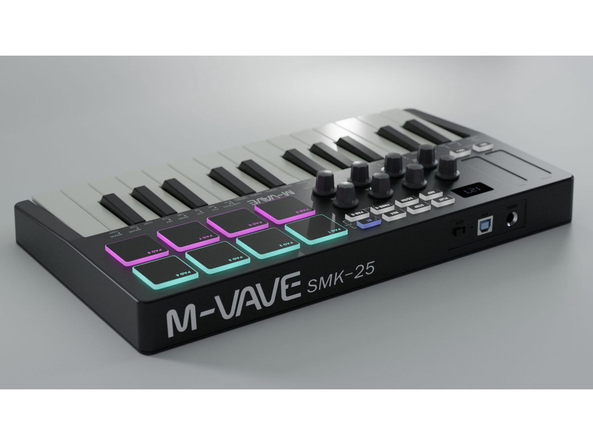 

SMK-25 Portable MIDI Keyboard Controller with RGB Drum Pads чёрный