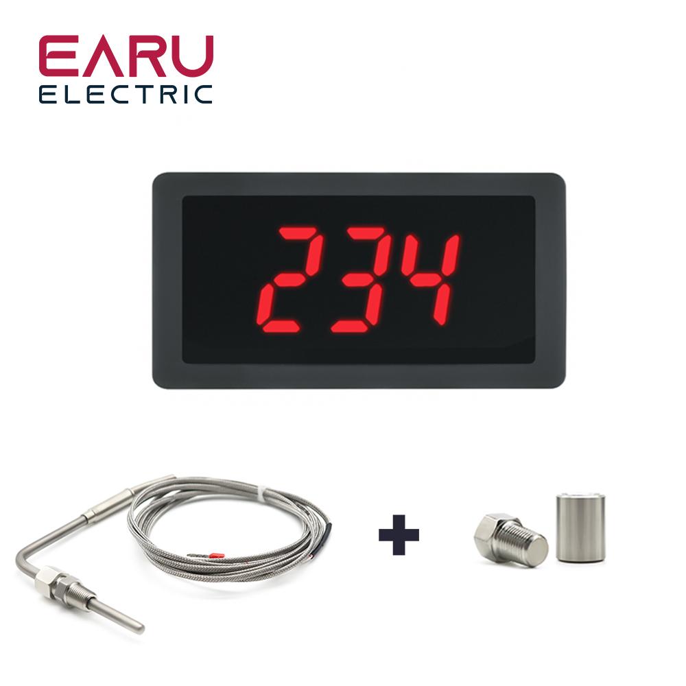Red Green Blue LED Gauge with EGT Temperature Sensors & Weld Bund Combo Kit in Fahrenheit Celsius Adjustable Universal Use PT100