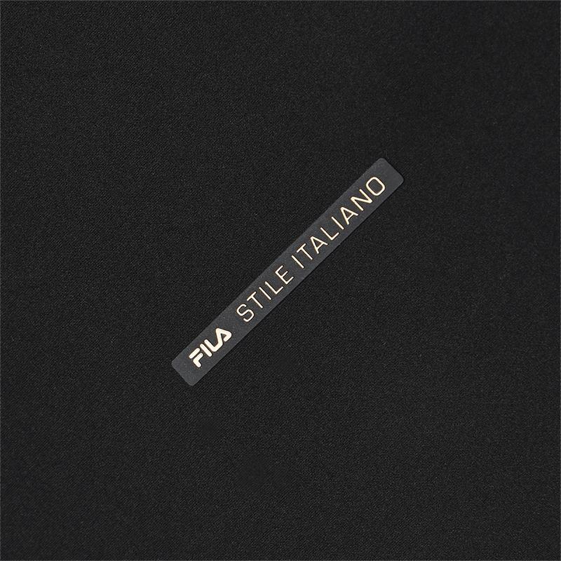 Fila Comfortable Knitted Long Sleeve Polo Shirt Men Tops Black F11M513206F-BK