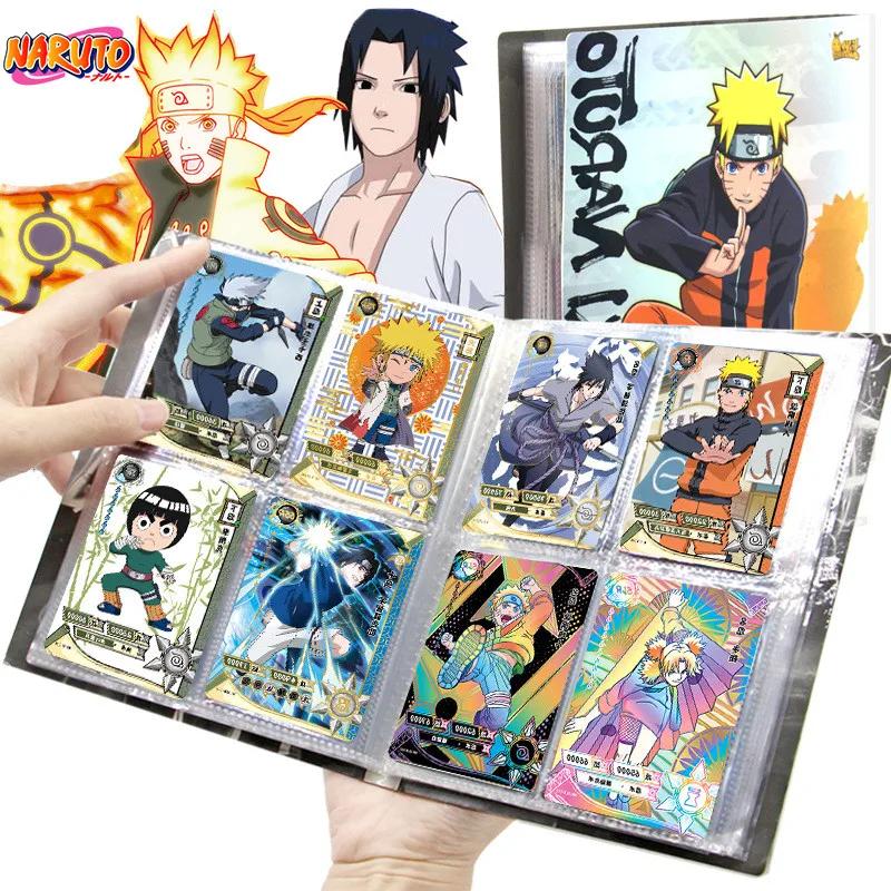 80/160PCS Album Naruto Karten Halter Buch Buchstaben Papier Spiele Kinder Anime Charakter Sammlung Geschenk für Kinder spielkarte Spielzeug