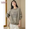 Yuzhaolin Women's Letter Print Round Neck Pullover Sweatshirt