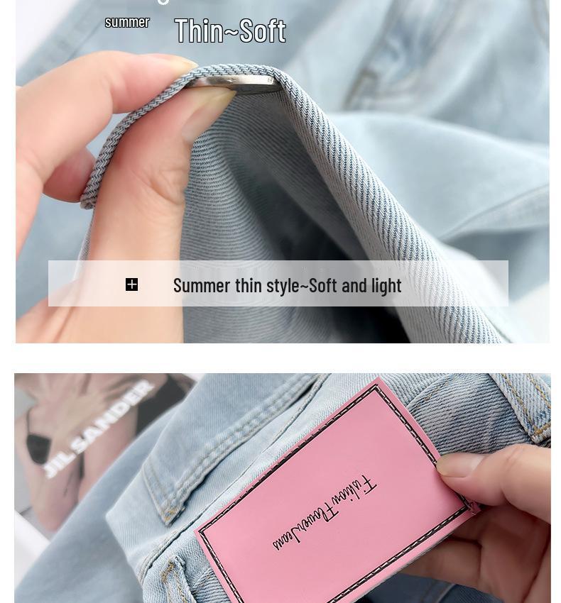 Damen Leichte Tencel Sommer Weitbein Hose - Hochtailliert, Slim-Fit und Gerades Bein Design