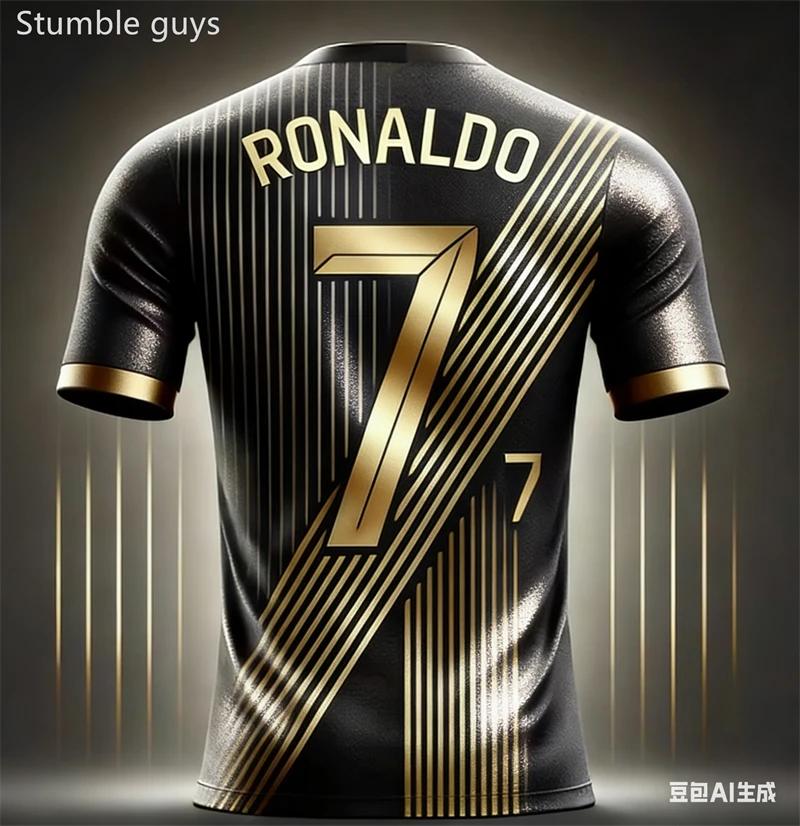 Unisex Football Training Jersey Ronaldo Theme Quick Dry Breathable Outdoor Sport Tee Kids Boys Clothes