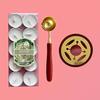 Wax Melting Spoon Exquisite Retro Compact Portable Wax Sealing Stamp Melting Spoon with Wooden Handle Gold