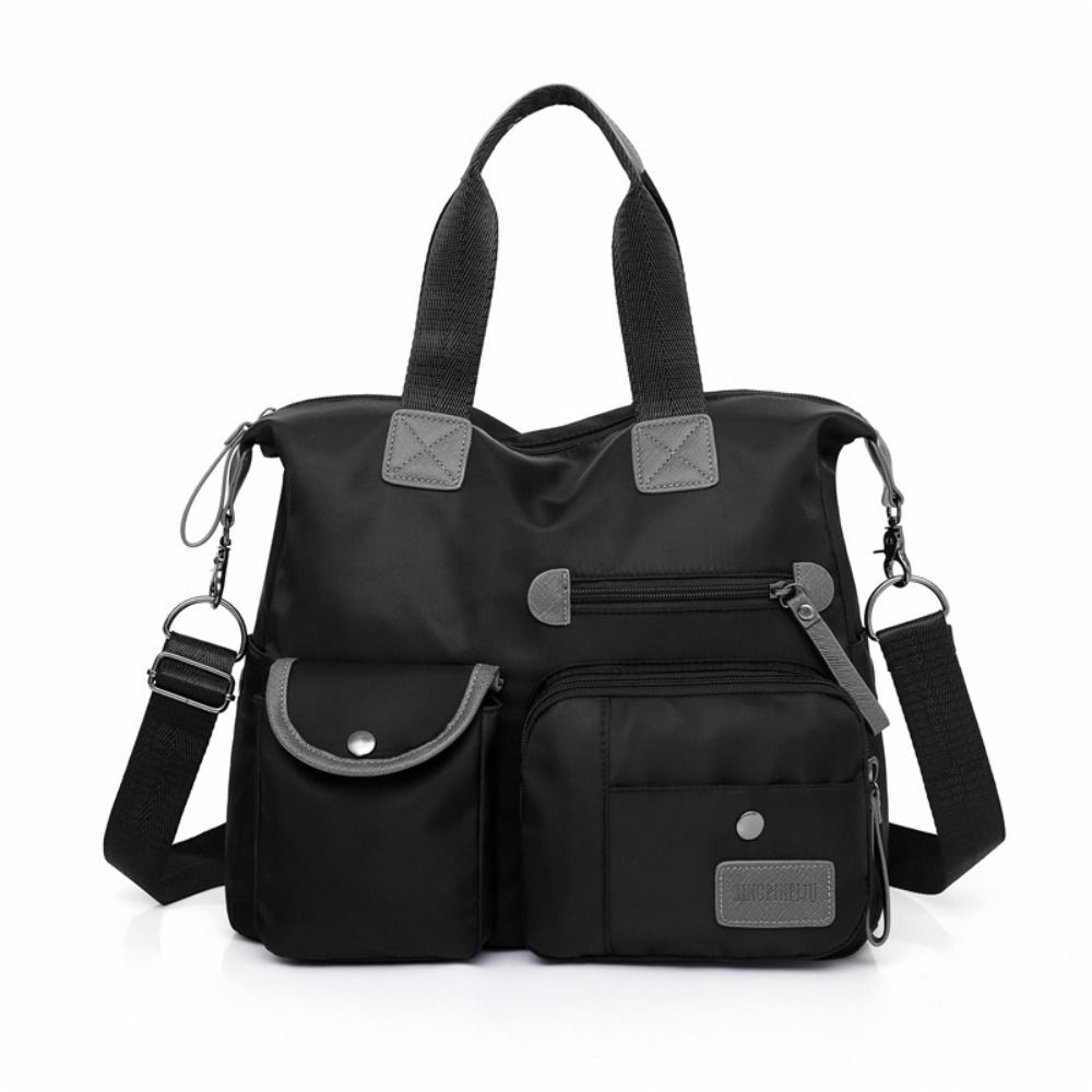Fashion Oxford Tote Bag Large Capacity Waterproof Nylon Shoulder Bag Lightweight Multi-pocket Travel Crossbody Bag