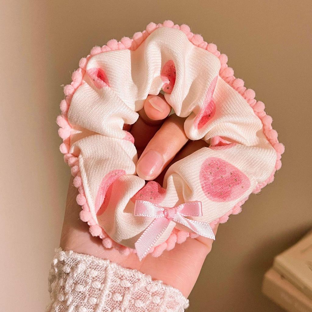 Sweet Cherry Bow Scrunchie - High Elasticity Ponytail Hair Tie