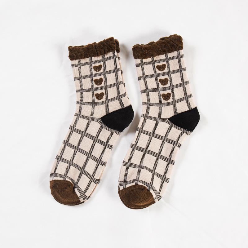 Zhuji Women's Mid-Calf Korean Style Socks - Autumn/Winter Japanese Preppy Long Tube Pile Socks