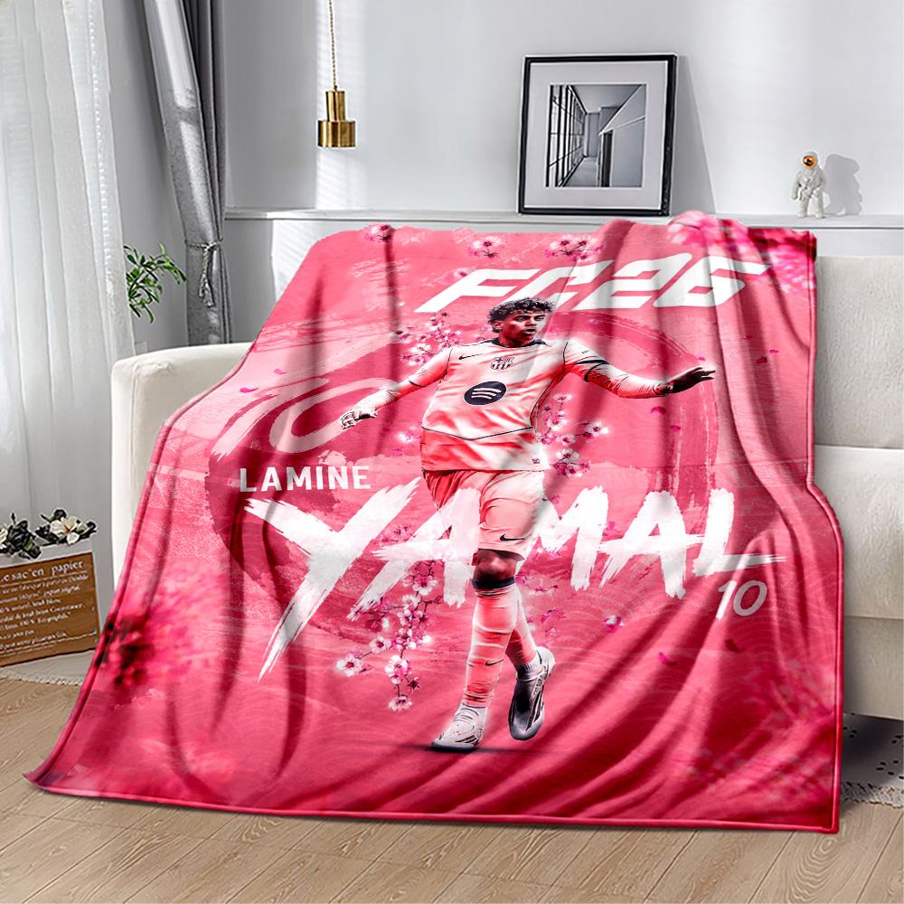 Lamine Yamal's Zukunfts-Fußball-Decke Ultra-Weich Toll für Bett Bürostuhl Büro für Alle Jahreszeiten Verspieltes Design Geburtstag Weihnachtsgeschenk Decke