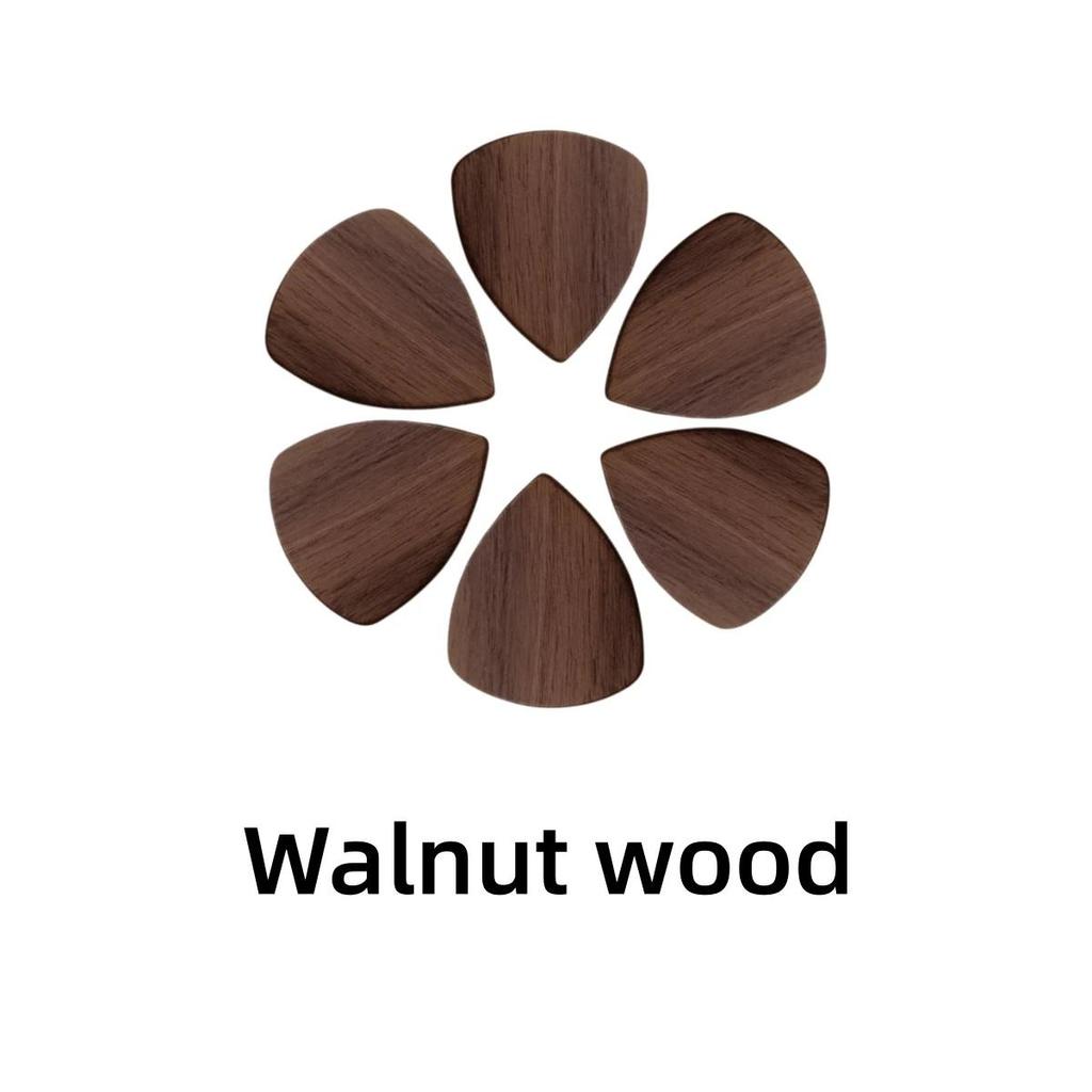 Wood Guitar Picks Wooden Guitar Mediators for Acoustic Guitar Electric Bass Plectrum 6Pcs 2mm