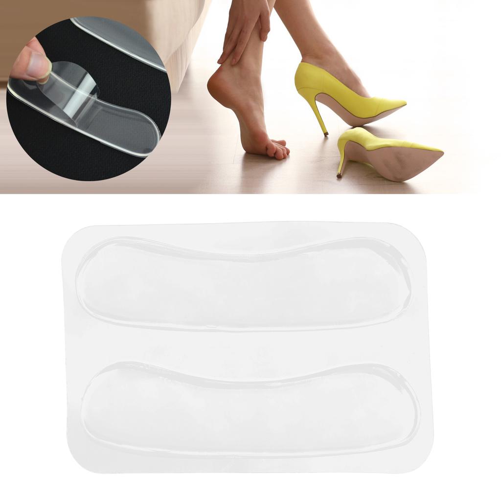 2pcs Transparent Silicone Heel Grips AntiSlip Blister Prevention Heel Liner Cushion Pad
