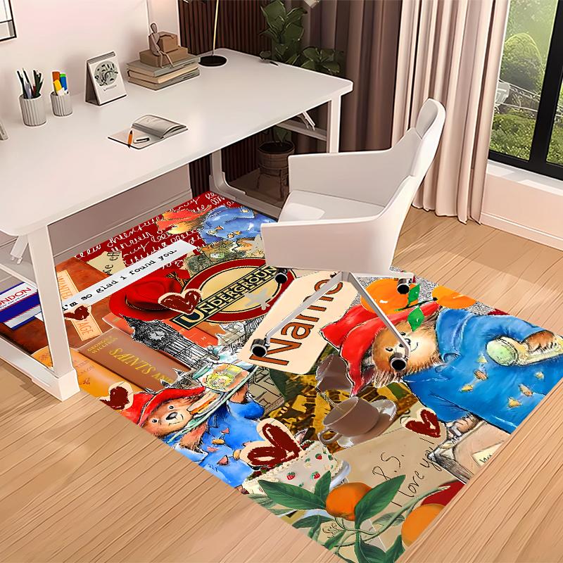 Custom personalization Paddington Bear Print Area Rug - Soft, Washable Non-Slip Indoor Mat,Living Room,Home&Office Decorative Rug