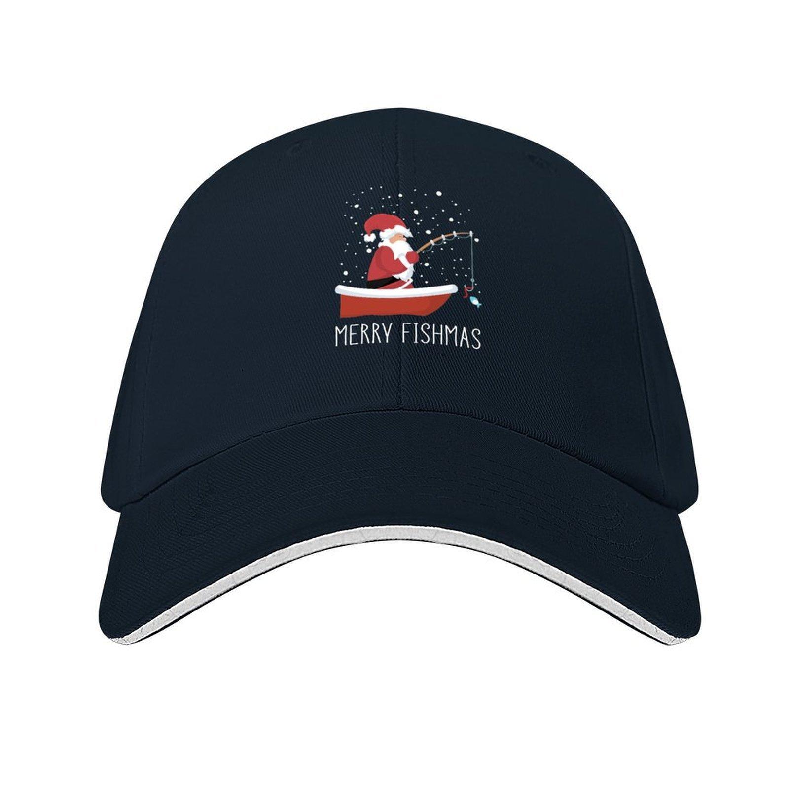 

Merry Fishmas Funny Santa Claus Fishing Baseball Cap fun hats Kids Hat funny hat Golf Cap Caps Male Womens