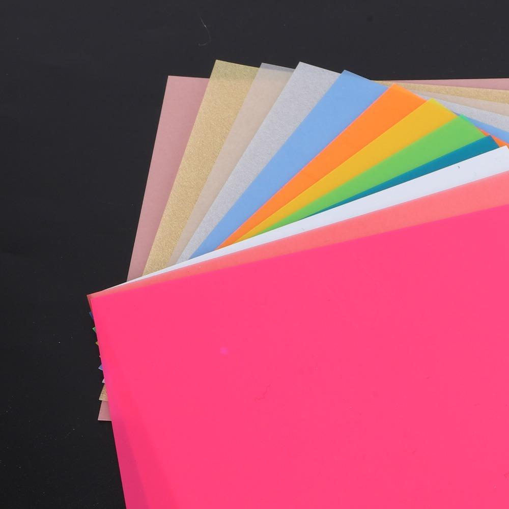 12pcs Colorful Heat Shrink Film Sheets 12 Colors 14.5x20CM Shrink Art Paper Heat Shrink Plastic HandMade Crafts