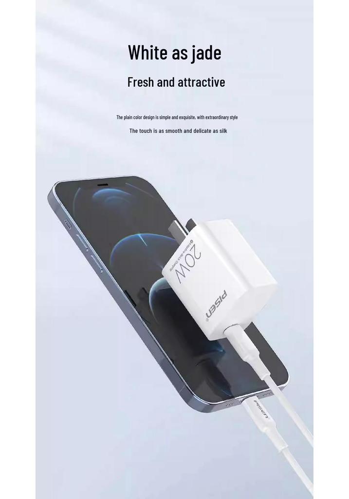 PISEN 20W PD Fast Charger - Safe, Foldable, Compact, Portable Travel Charging Set for Apple Devices