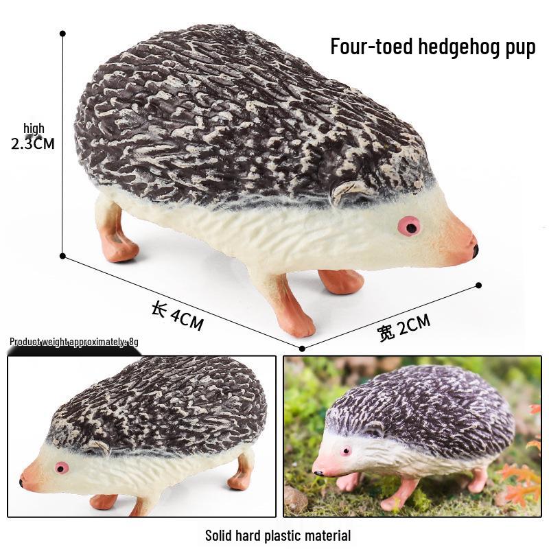 Realistic Jungle Animal Model: Hedgehog, Mouse & Badger Toy